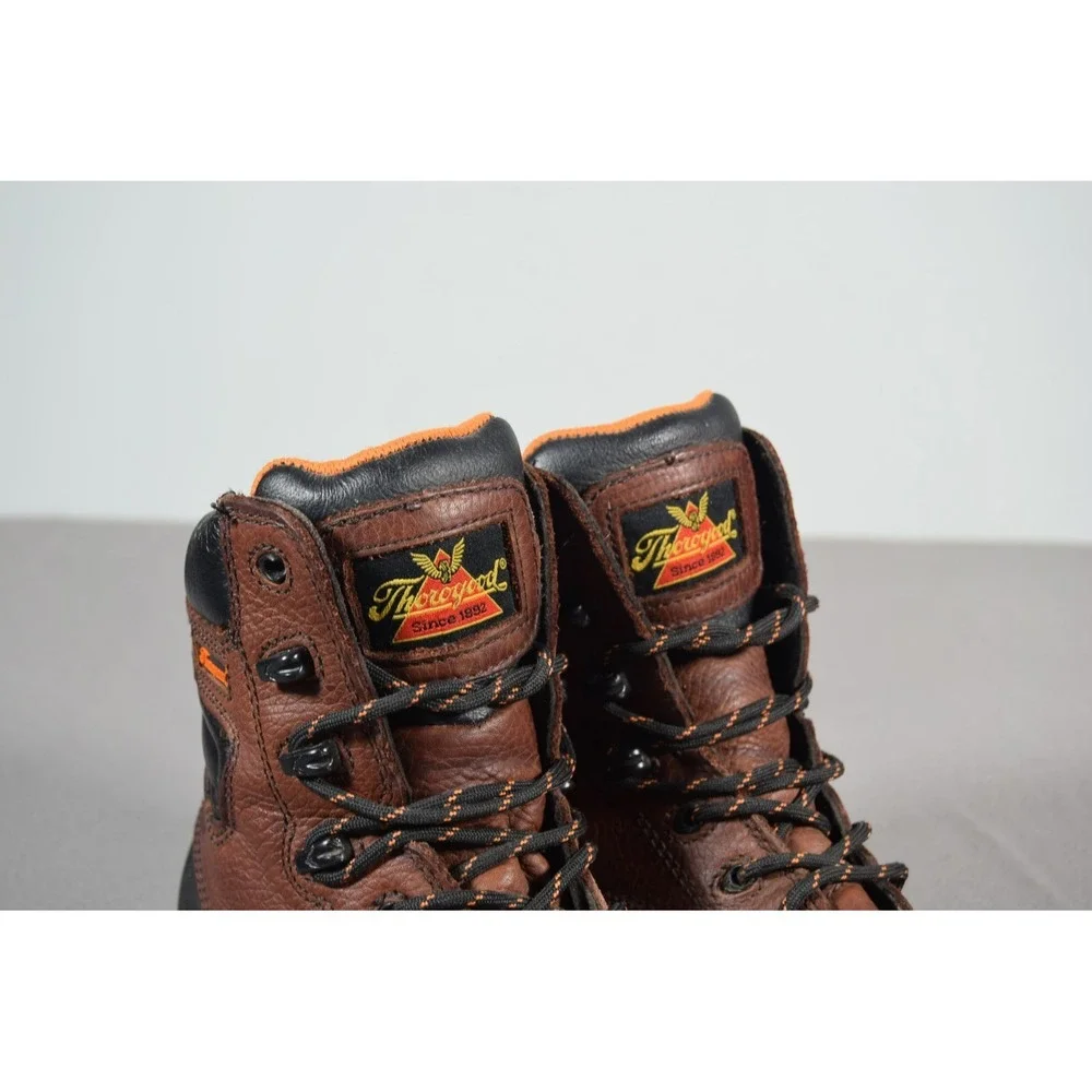 Thorogood Mens 7 W Brown Leather Waterproof Safety Toe Crossover Boots 804-4808